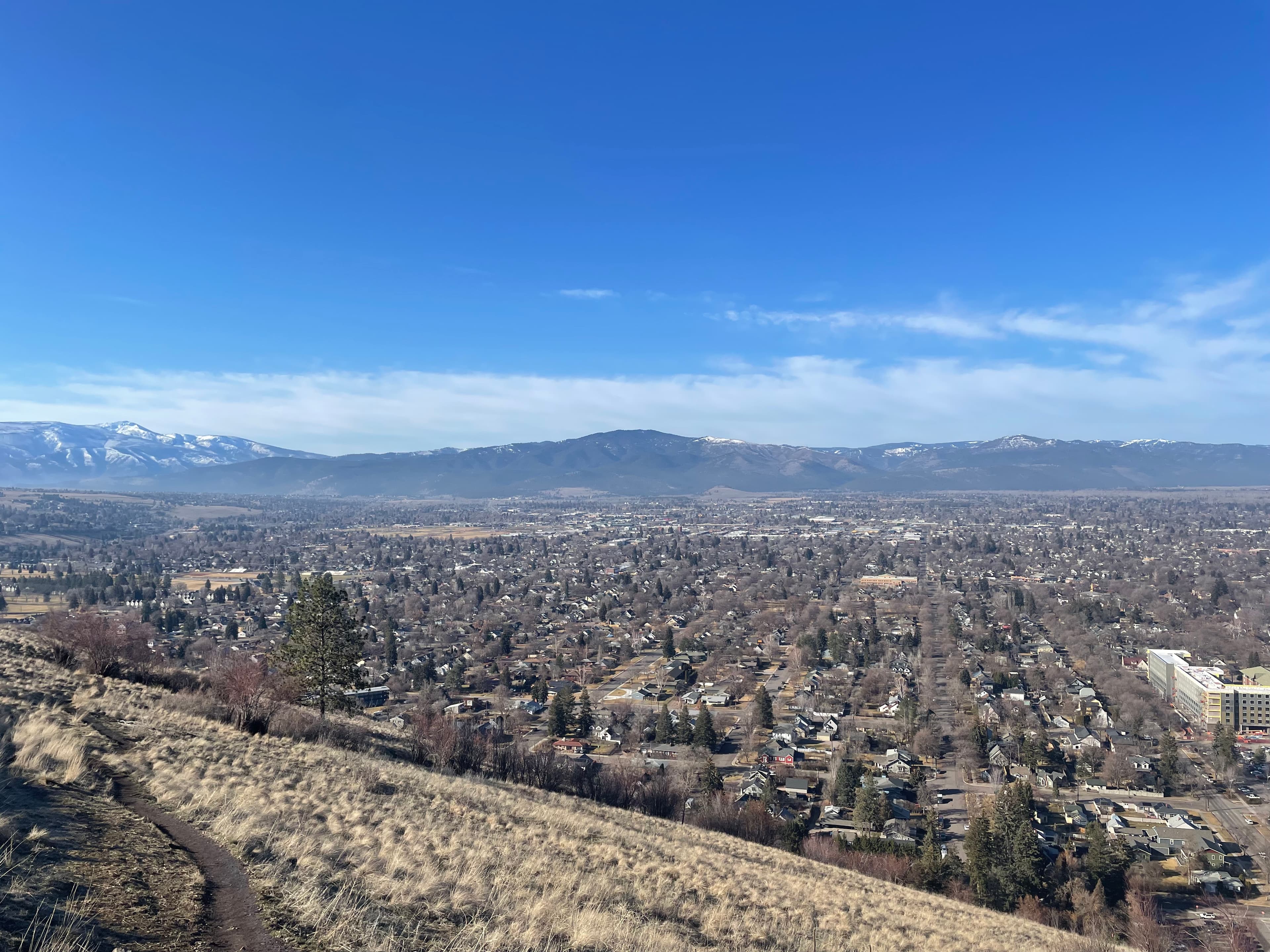 University of Montana campus and Missoula cityscape aerial view from Mount Sentinel - pawn shop near university of montana | Missoula MT
