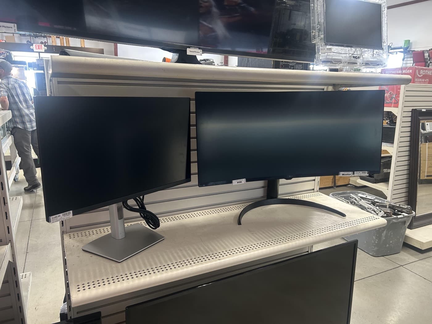 Computer monitors displayed at Cash 1 Pawn in Missoula